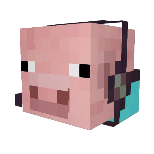 PotasioElCerdo Minecraft avatar head, 3D render