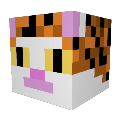 Potasiuombun Minecraft avatar head, 3D render