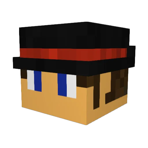 PotassiYum1 Minecraft avatar head, 3D render