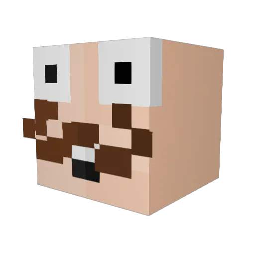 Potatces Minecraft avatar head, 3D render