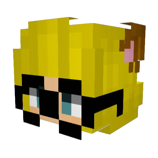 PotateDouce Minecraft avatar head, 3D render