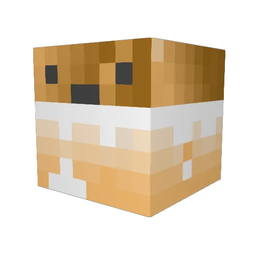 Potato2000000 Minecraft avatar head, 3D render