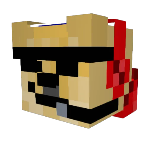 Potato53 Minecraft avatar head, 3D render