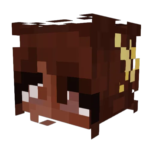 PotatoDinosaurr Minecraft avatar head, 3D render