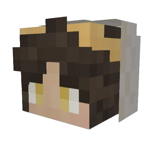 PotatoEatingDog Minecraft avatar head, 3D render