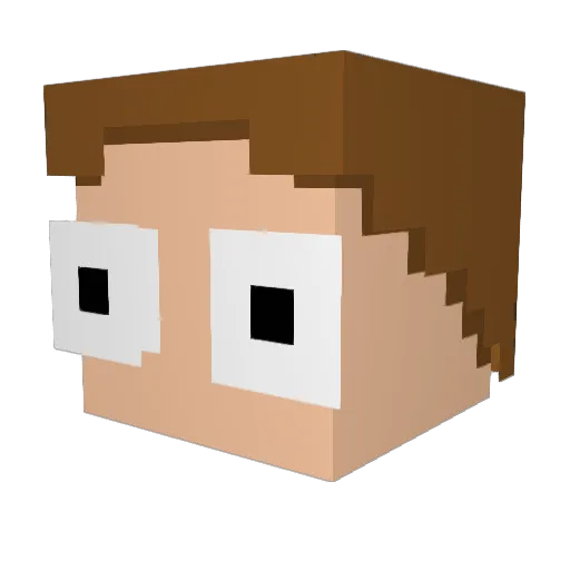 PotatoNoobYT Minecraft avatar head, 3D render