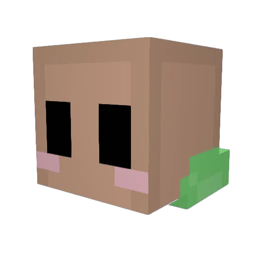 Potato_14_ Minecraft avatar head, 3D render