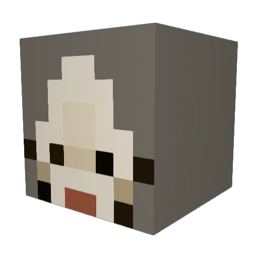 PotatofenQueen Minecraft avatar head, 3D render