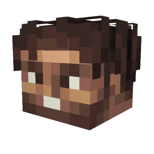 PotatqBoy Minecraft avatar head, 3D render