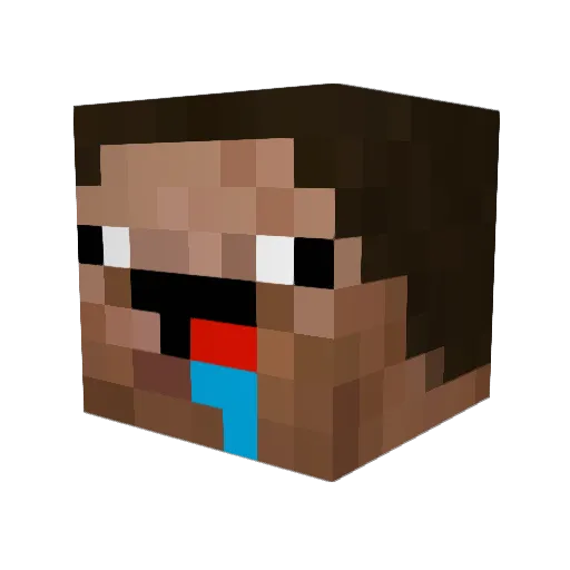 PotattoTomatto Minecraft avatar head, 3D render