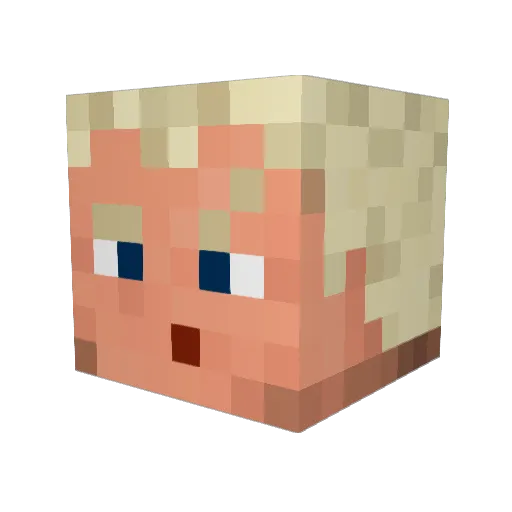 PotetMenn Minecraft avatar head, 3D render