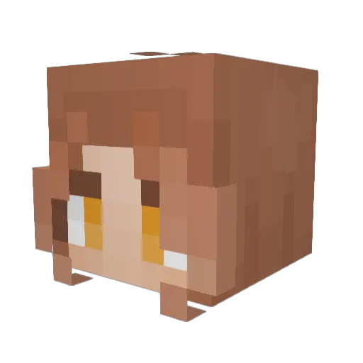 PotitDruide Minecraft avatar head, 3D render