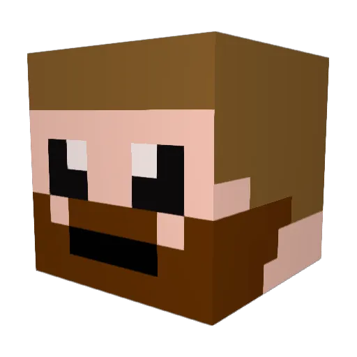 PotoRoco Minecraft avatar head, 3D render