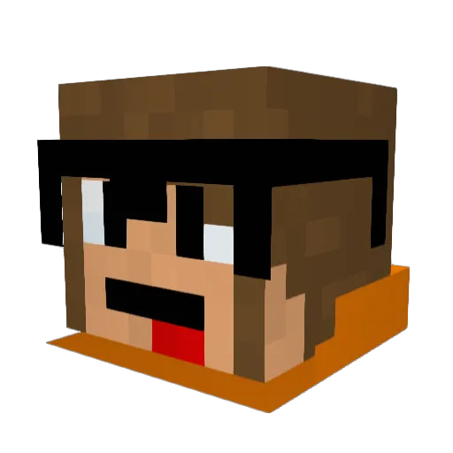 Potomarrot Minecraft avatar head, 3D render