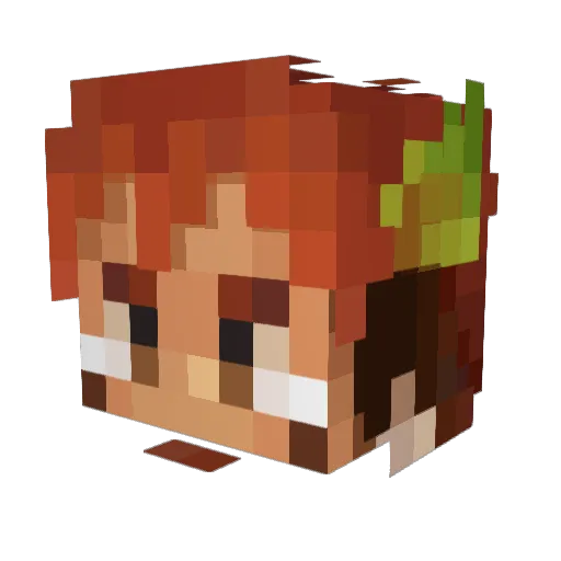 Poton33 Minecraft avatar head, 3D render