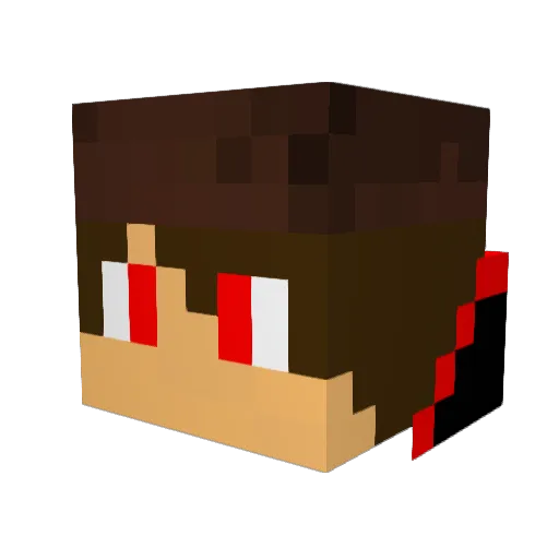 Potsu Minecraft avatar head, 3D render