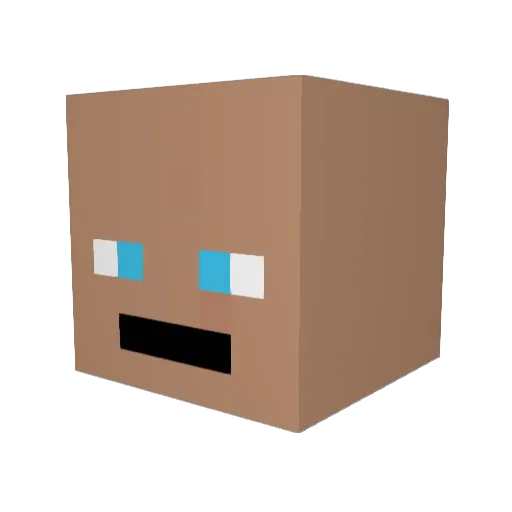 Pottl Minecraft avatar head, 3D render