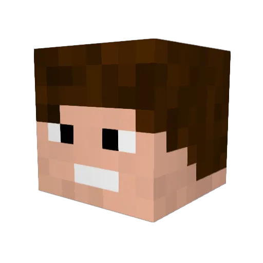Potworex Minecraft avatar head, 3D render
