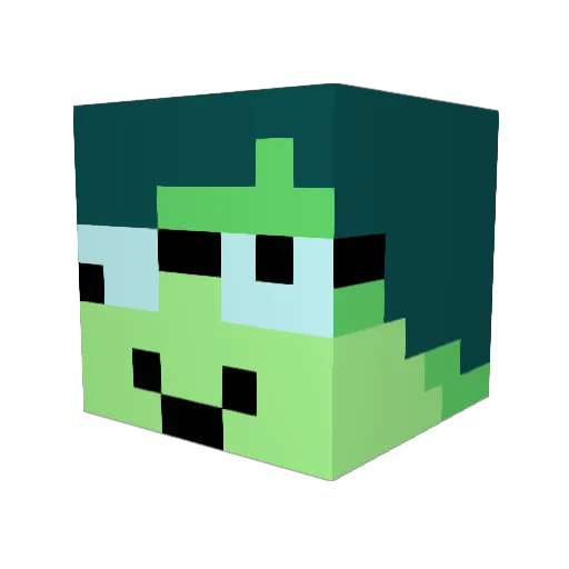 PouConAnemia Minecraft avatar head, 3D render