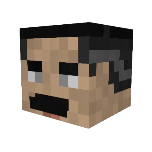 PouLitou_ Minecraft avatar head, 3D render