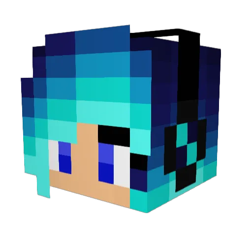 Pouckx Minecraft avatar head, 3D render