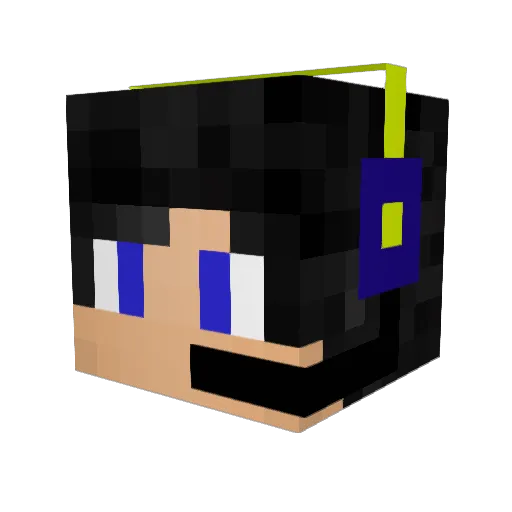 PouetIV Minecraft avatar head, 3D render