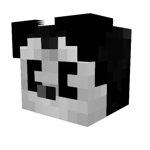 Poufa Minecraft avatar head, 3D render