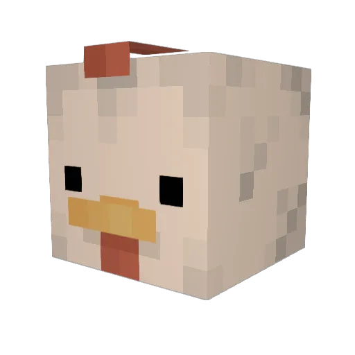 PouletDeKFC Minecraft avatar head, 3D render