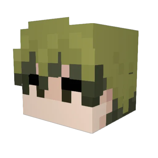 PouletToutCuit Minecraft avatar head, 3D render