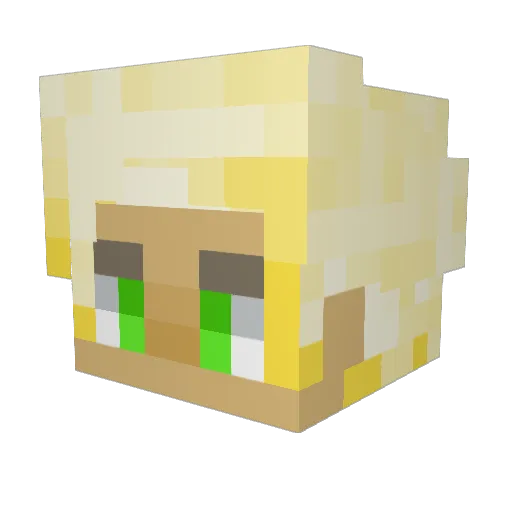 PoulpeFunambule Minecraft avatar head, 3D render