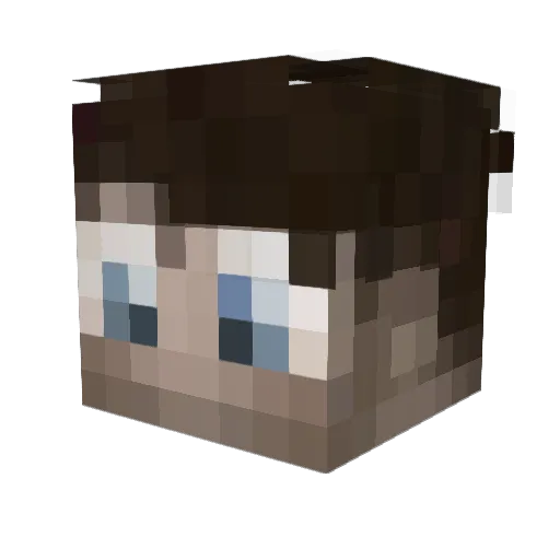 Poulped Minecraft avatar head, 3D render