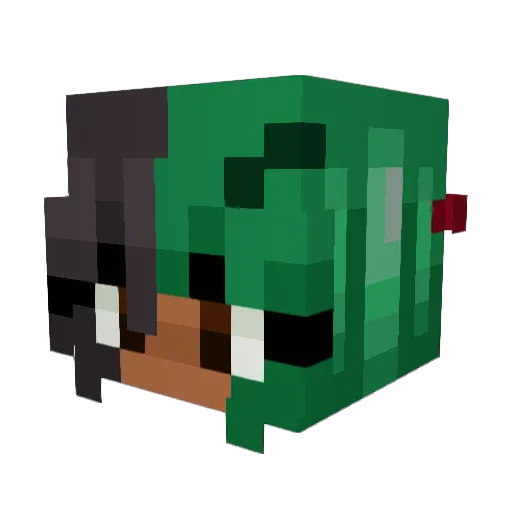Poulpeton Minecraft avatar head, 3D render