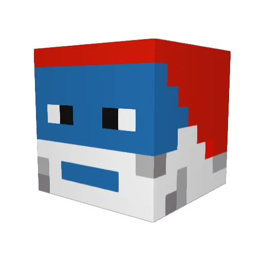 PoultryClub Minecraft avatar head, 3D render