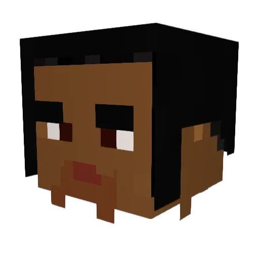 PoupInMySoop Minecraft avatar head, 3D render