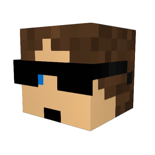 Poupounmanu Minecraft avatar head, 3D render