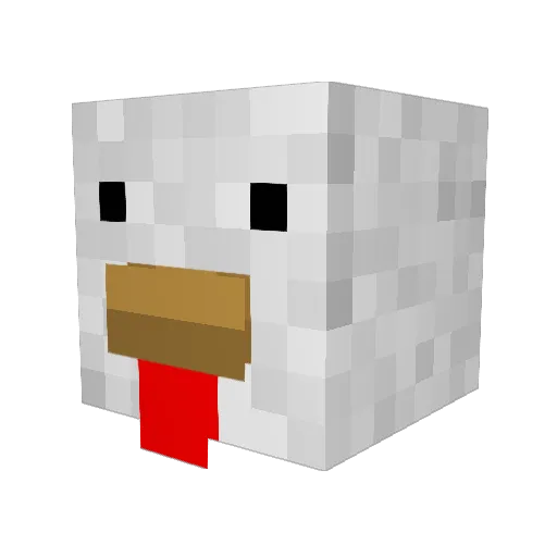 Pous_ Minecraft avatar head, 3D render