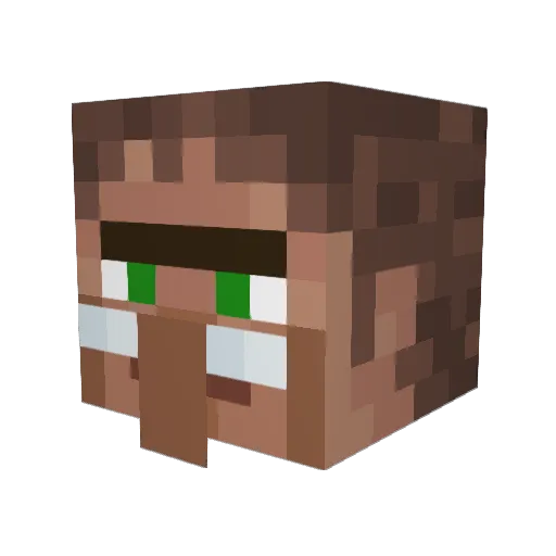 PoutineFace Minecraft avatar head, 3D render