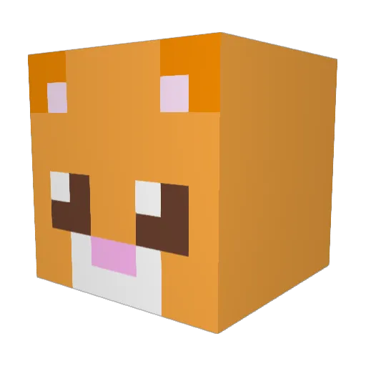 Pouuyaa Minecraft avatar head, 3D render