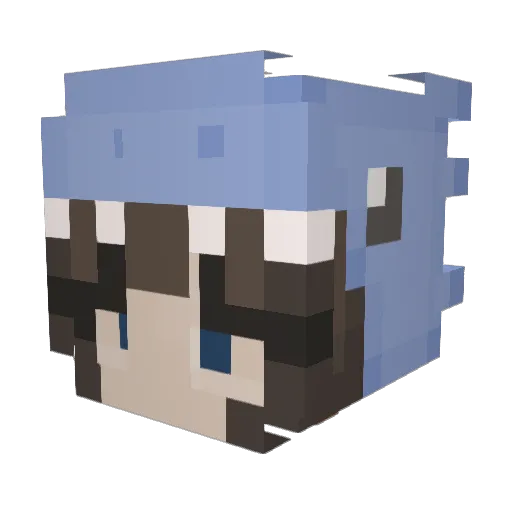 Pouvinha Minecraft avatar head, 3D render