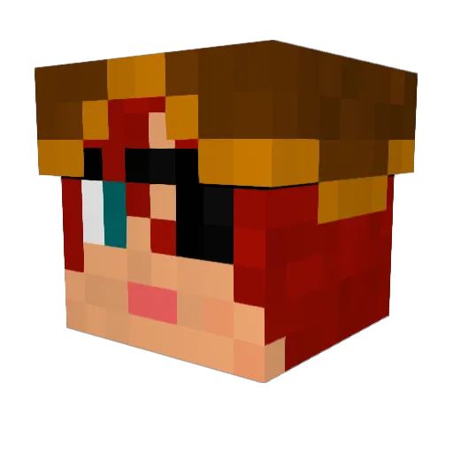 PouxLux Minecraft avatar head, 3D render