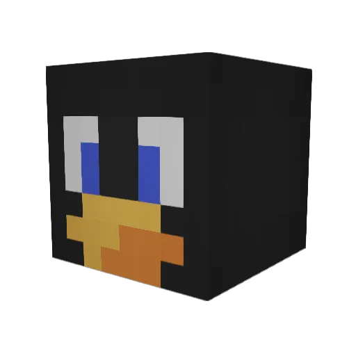 Povered Minecraft avatar head, 3D render