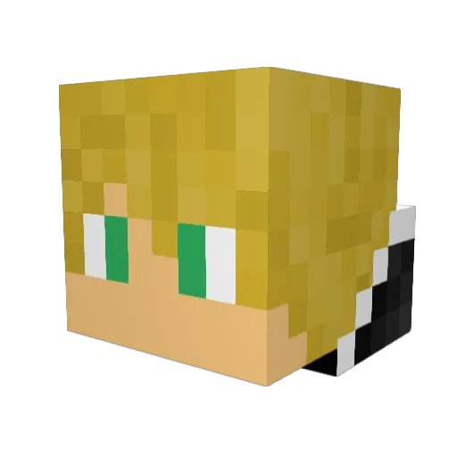 PowGames Minecraft avatar head, 3D render
