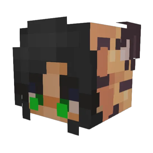 PowPowi Minecraft avatar head, 3D render