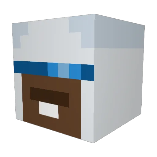 Powdaq Minecraft avatar head, 3D render