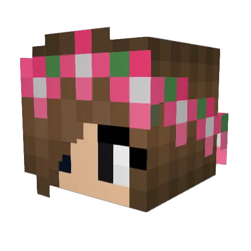 Powderpuff Minecraft avatar head, 3D render