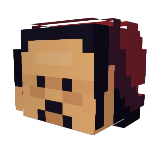 Powelus Minecraft avatar head, 3D render