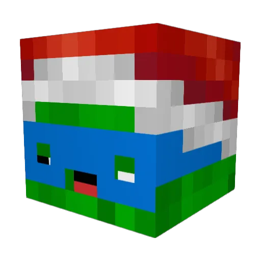 PowerAbuser Minecraft avatar head, 3D render