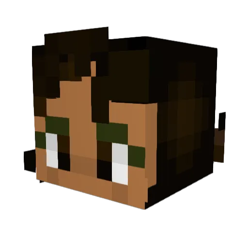 PowerBozz Minecraft avatar head, 3D render