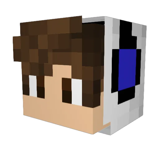 PowerGameCz Minecraft avatar head, 3D render