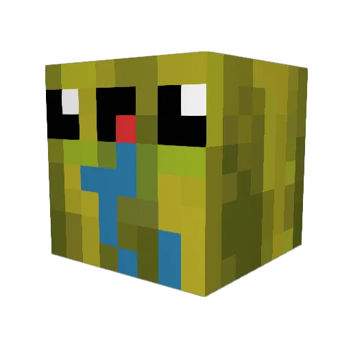 PowerGurke Minecraft avatar head, 3D render